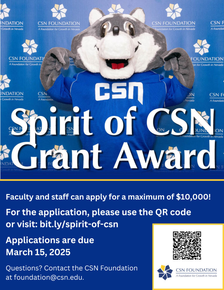 Spirit of CSN- Faculty and Staff Apply! - College of Southern Nevada