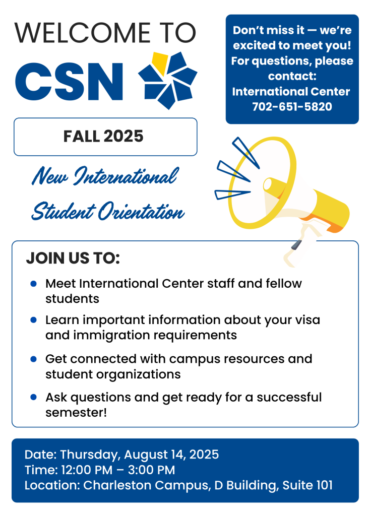 Fall 2025 Semester New International Student Orientation - College of ...