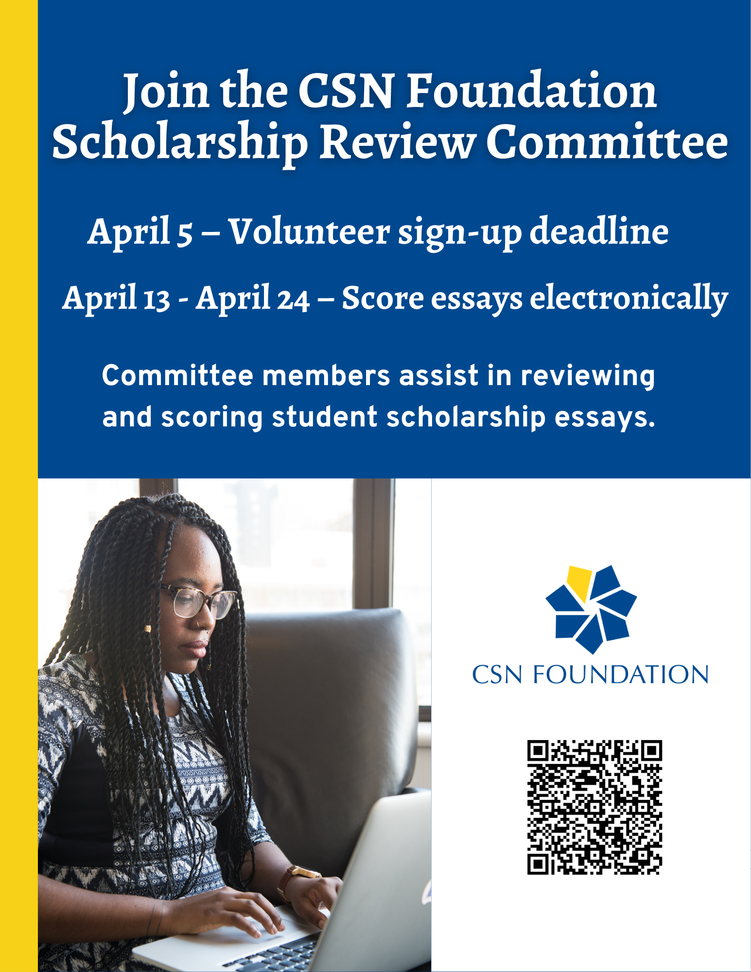 CSN Foundation Needs You: Scholarship Reviewers Wanted - College of ...