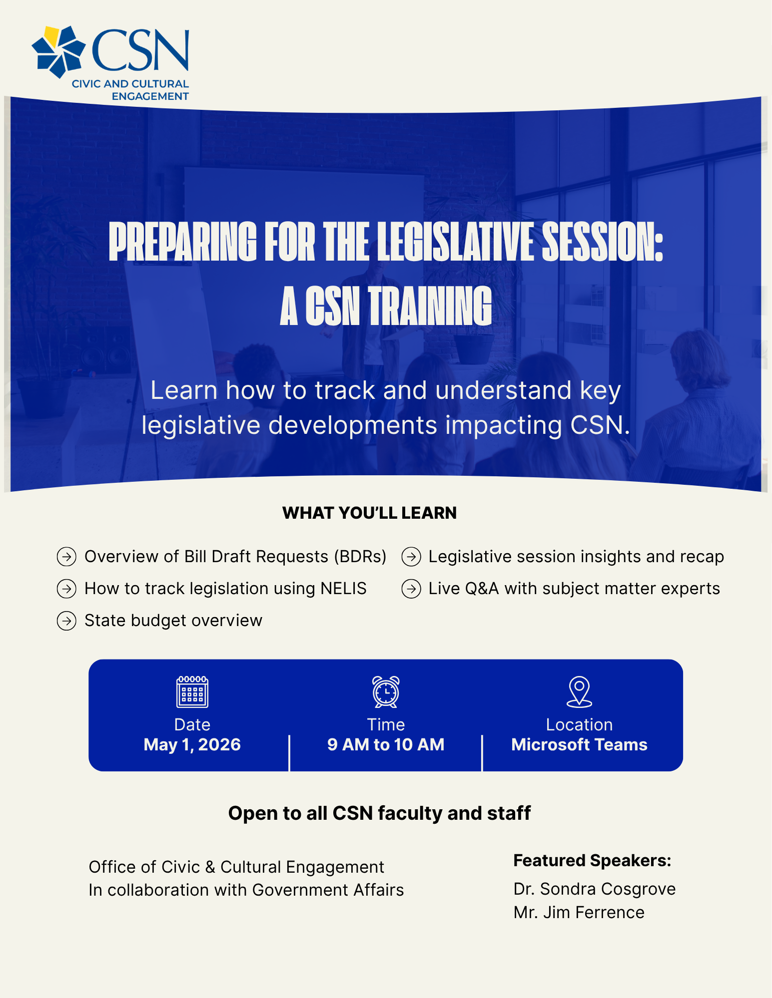 CSN Pre Legislative Training Session