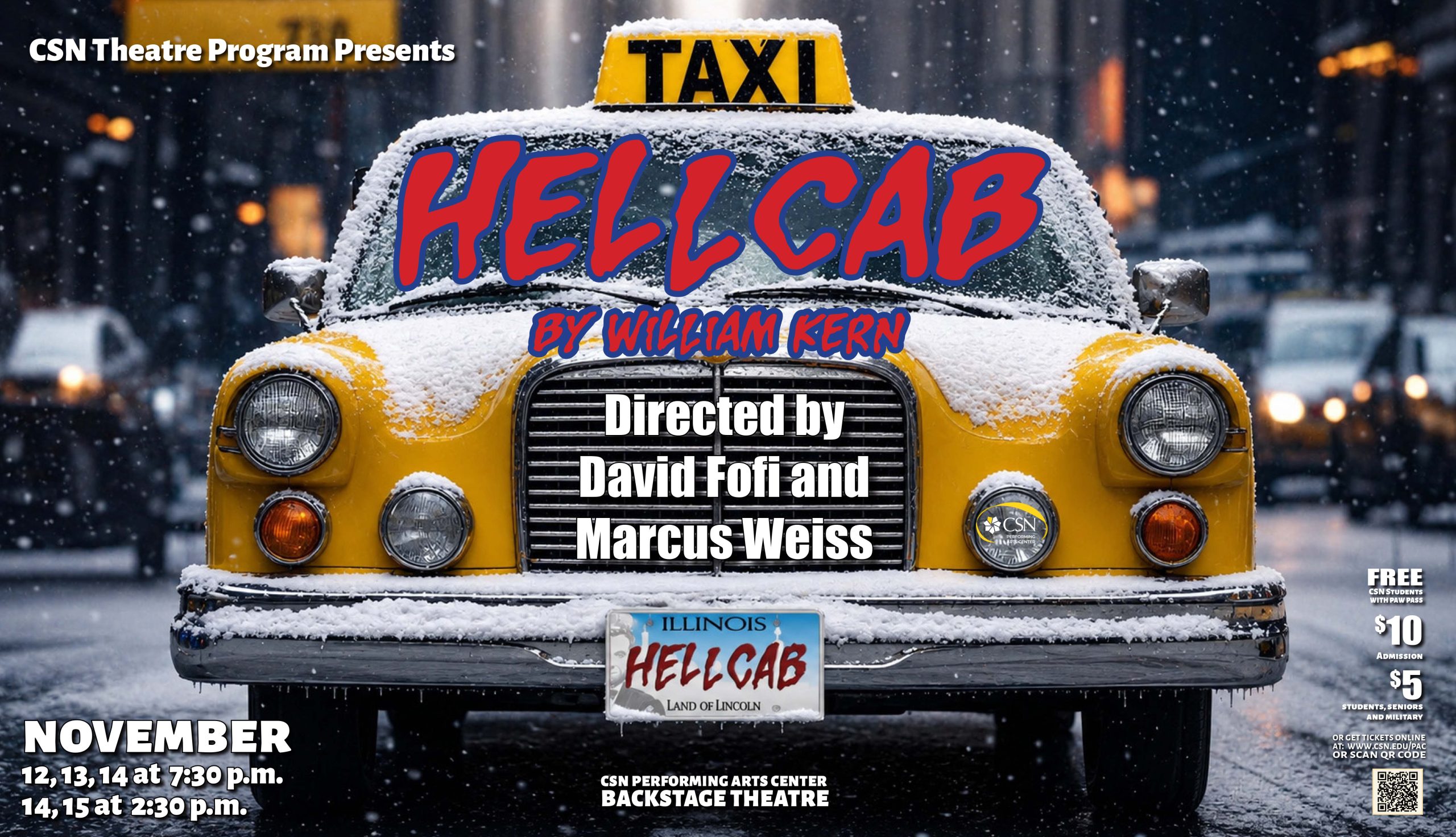 FOR IMMEDIATE RELEASE: CSN’S FINE ARTS THEATRE PROGAM PRESENTS: HELLCAB